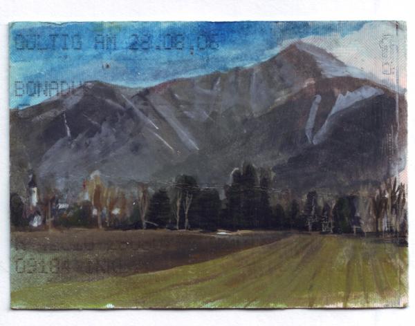Bonaduz - Chur, Gouache auf Bahnbillett 2008 - 2010