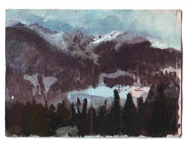 Bergün - Zürich, Gouache auf Bahnbillett 2008 - 2010
