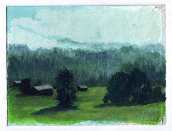 Landquart - Scuol, Gouache auf Bahnbillett 2008 - 2010