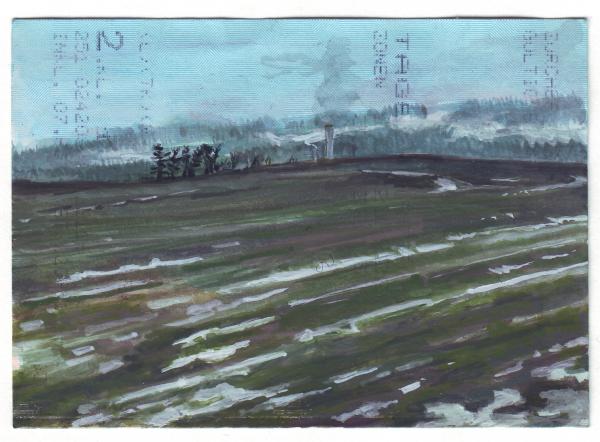 Oerlikon - Hinwil, Gouache auf Bahnbillett 2008 - 2010