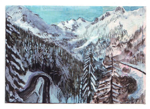 Stampa Posta - St. Moritz, Gouache auf Bahnbillett 2008 - 2010